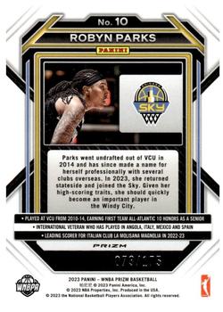 2023 Panini Prizm WNBA - Blue #10 Robyn Parks Back