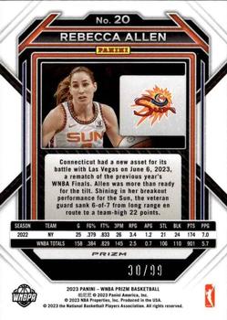 2023 Panini Prizm WNBA - Orange #20 Rebecca Allen Back