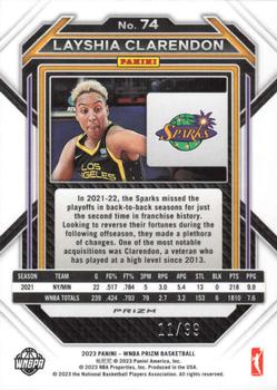2023 Panini Prizm WNBA - Premium Box Set Prizms #74 Layshia Clarendon Back