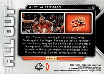 2023 Panini Prizm WNBA - All Out #13 Alyssa Thomas Back