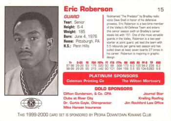 1999-00 Bradley Braves #15 Eric Roberson Back