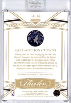 2022-23 Panini Flawless #56 Karl-Anthony Towns Back
