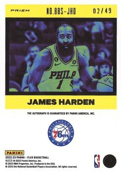 2022-23 Panini Flux - Best of the Best Signatures Red #BBS-JHD James Harden Back