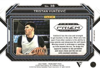 2023 Panini Prizm Draft Picks - Choice Red #38 Tristan Vukcevic Back