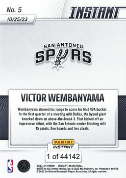 2023-24 Panini Instant NBA #5 Victor Wembanyama Back