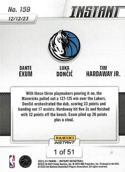2023-24 Panini Instant NBA #159 Dante Exum / Luka Dončić / Tim Hardaway Jr. Back