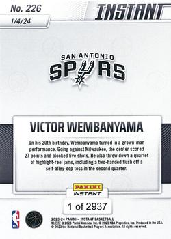 2023-24 Panini Instant NBA #226 Victor Wembanyama Back