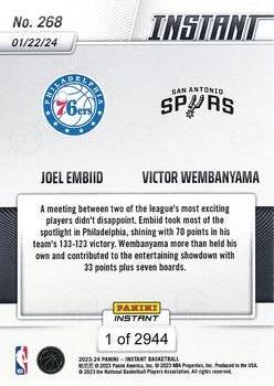 2023-24 Panini Instant NBA #268 Joel Embiid / Victor Wembanyama Back
