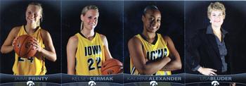 2010-11 Iowa Hawkeyes Women - Strips #NNO Jamie Printy / Kelsey Cermak / Kachine Alexander / Lisa Bluder Front