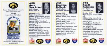 1999-00 Iowa Hawkeyes Women - Strips #NNO Randi Peterson / Beatrice Bullock / Amy VanArkel Back