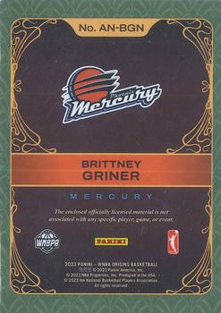 2023 Panini Origins WNBA - Art Nouveau Memorabilia Gold #AN-BGN Brittney Griner Back