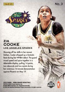 2023 Panini Origins WNBA - Works in Progress #3 Zia Cooke Back