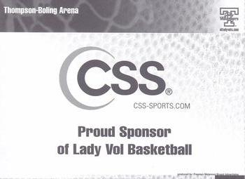 2006-07 Tennessee Lady Volunteers #NNO CSS Proud Sponsor Back
