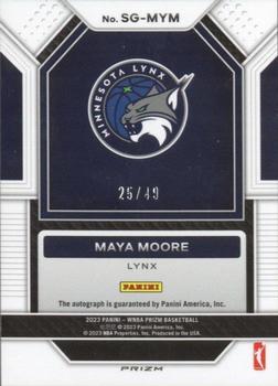 2023 Panini Prizm WNBA - Signatures Blue #SG-MMR Maya Moore Back