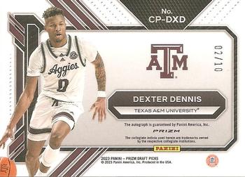 2023 Panini Prizm Draft Picks - College Penmanship Gold #CP-DXD Dexter Dennis Back