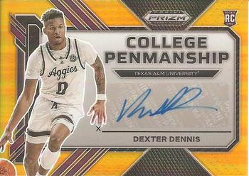 2023 Panini Prizm Draft Picks - College Penmanship Gold #CP-DXD Dexter Dennis Front