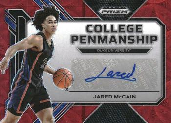 2023 Panini Prizm Draft Picks - College Penmanship Choice Red #CP-JMC Jared McCain Front