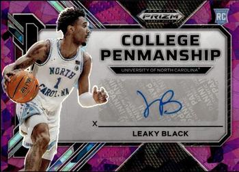 2023 Panini Prizm Draft Picks - College Penmanship Purple Ice #CP-LBK Leaky Black Front