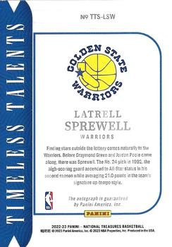2022-23 Panini National Treasures - Timeless Talents Signatures #TTS-LSW Latrell Sprewell Back