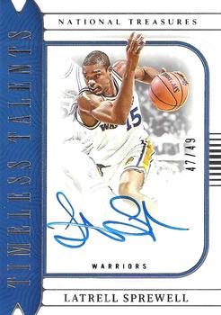 2022-23 Panini National Treasures - Timeless Talents Signatures #TTS-LSW Latrell Sprewell Front