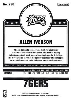 2023-24 Hoops - Blue #296 Allen Iverson Back