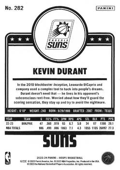 2023-24 Hoops - Neon Green #282 Kevin Durant Back