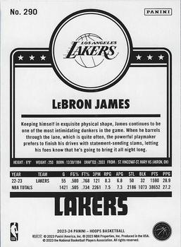 2023-24 Hoops - Purple #290 LeBron James Back