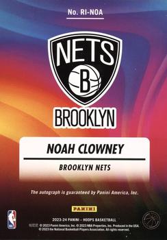 2023-24 Hoops - Rookie Ink #RI-NOA Noah Clowney Back