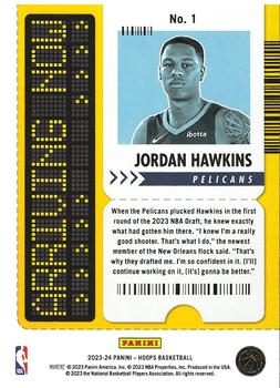 2023-24 Hoops - Arriving Now #1 Jordan Hawkins Back