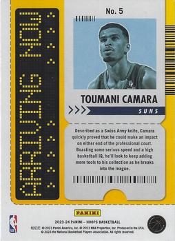 2023-24 Hoops - Arriving Now #5 Toumani Camara Back