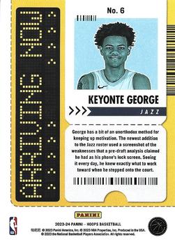 2023-24 Hoops - Arriving Now #6 Keyonte George Back