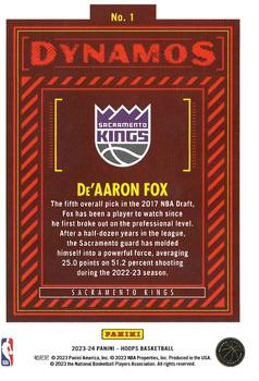 2023-24 Hoops - Dynamos #1 De'Aaron Fox Back