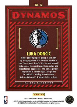 2023-24 Hoops - Dynamos #5 Luka Doncic Back