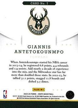 2023-24 Hoops - Hoops Throwback #7 Giannis Antetokounmpo Back
