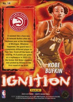 2023-24 Hoops - Ignition #14 Kobe Bufkin Back