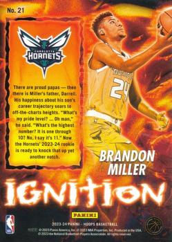2023-24 Hoops - Ignition #21 Brandon Miller Back