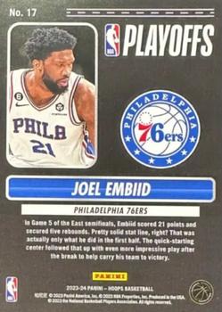 2023-24 Hoops - Road to the Finals Second Round #17 Joel Embiid Back