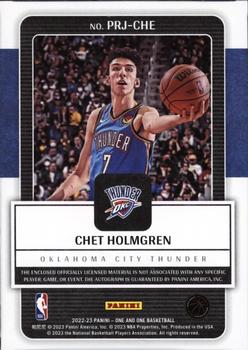 2022-23 Panini One and One - Prime Rookie Jersey Autographs #PRJ-CHE Chet Holmgren Back