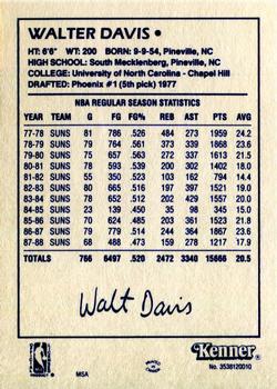 1988 Kenner Starting Lineup Cards - Unreleased Figure Aftermarket #3538120010 Walter Davis Back
