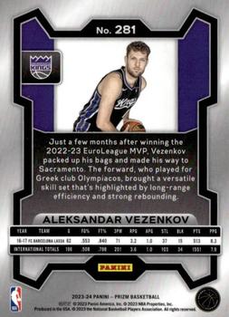 2023-24 Panini Prizm #281 Aleksandar Vezenkov Back