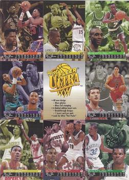 1994-95 Ultra - Promo Sheet #NNO Dee Brown / Latrell Sprewell / Patrick Ewing / Toni Kukoc / Alonzo Mourning / Jamal Mashburn / LaPhonso Ellis / Hakeem Olajuwon Back