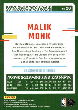 2023-24 Donruss #20 Malik Monk Back