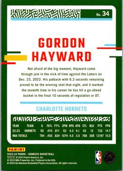 2023-24 Donruss #34 Gordon Hayward Back