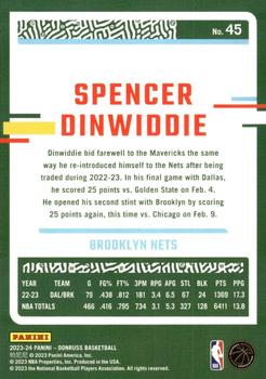 2023-24 Donruss #45 Spencer Dinwiddie Back