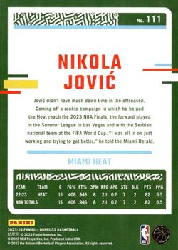2023-24 Donruss #111 Nikola Jovic Back