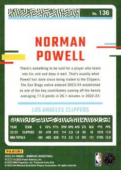 2023-24 Donruss #136 Norman Powell Back