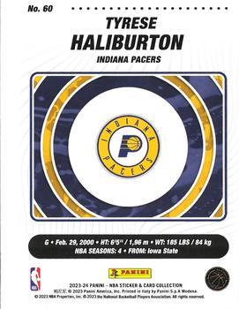 2023-24 Panini Sticker & Card Collection - Cards #60 Tyrese Haliburton Back