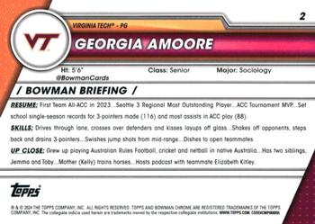 2023-24 Bowman University Chrome #2 Georgia Amoore Back