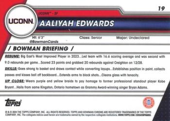 2023-24 Bowman University Chrome #19 Aaliyah Edwards Back