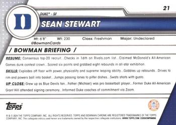 2023-24 Bowman University Chrome #21 Sean Stewart Back